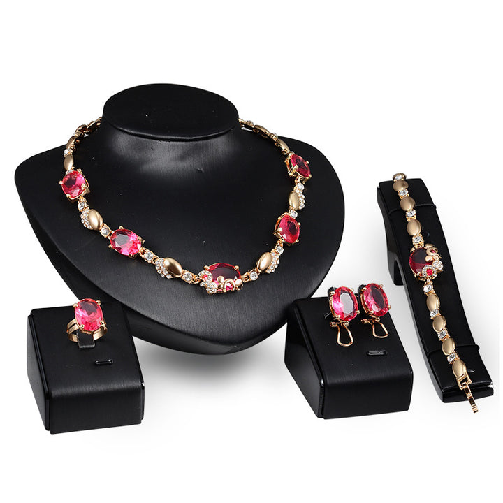 Four-piece Ruby Jewelry Set