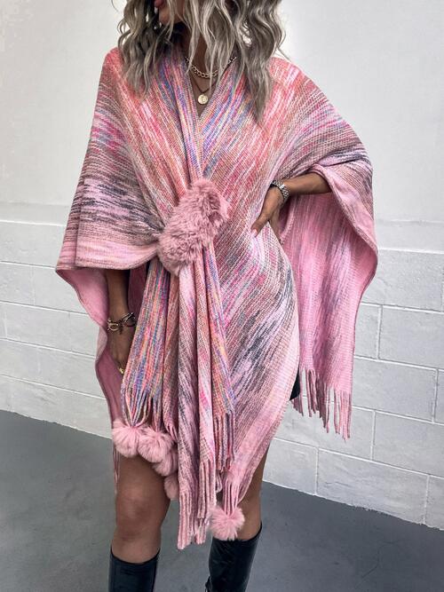 Secured Fringe Hem Poncho