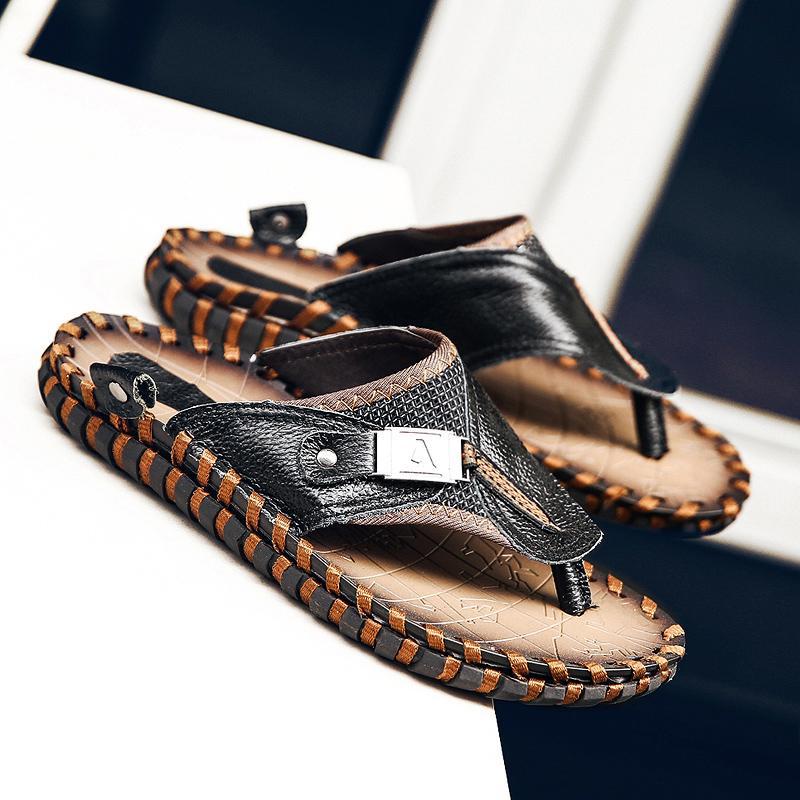 Chunky Braid leather sandals Mens