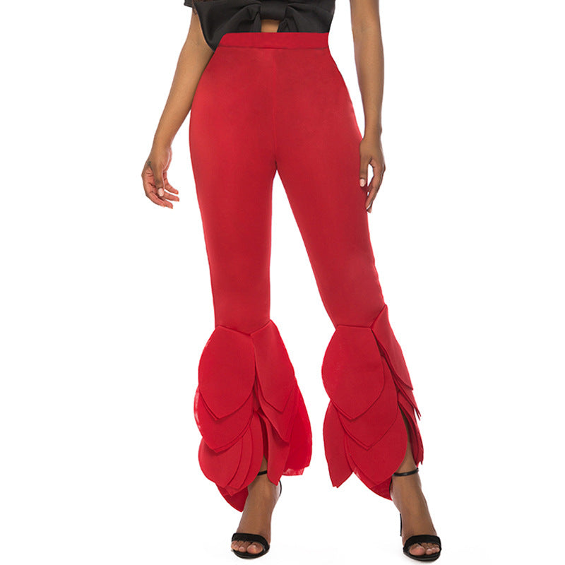 Women's plus size stretch flared pants