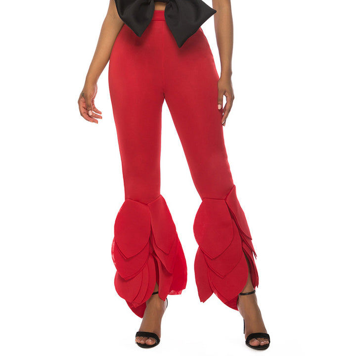 Women's plus size stretch flared pants