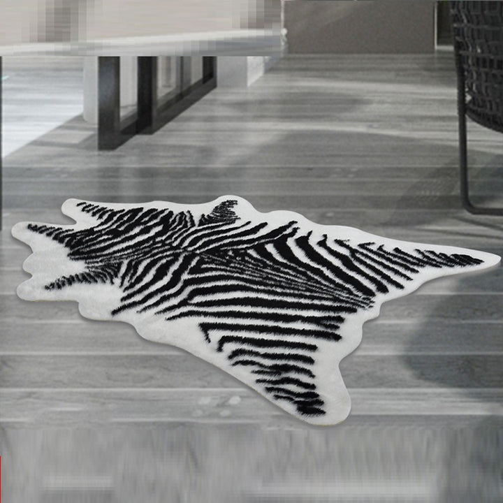 Zebra Pattern Floor Mat Cushion Animal Full Leather Cushion