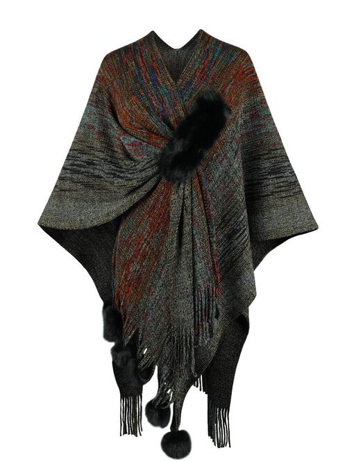 Secured Fringe Hem Poncho