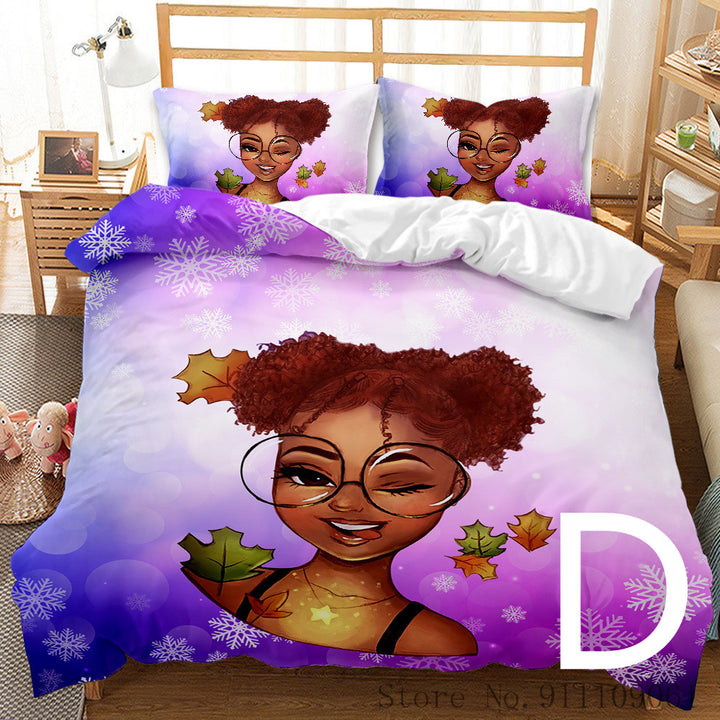 African Girl Bedding Set Children Bedroom Decoration