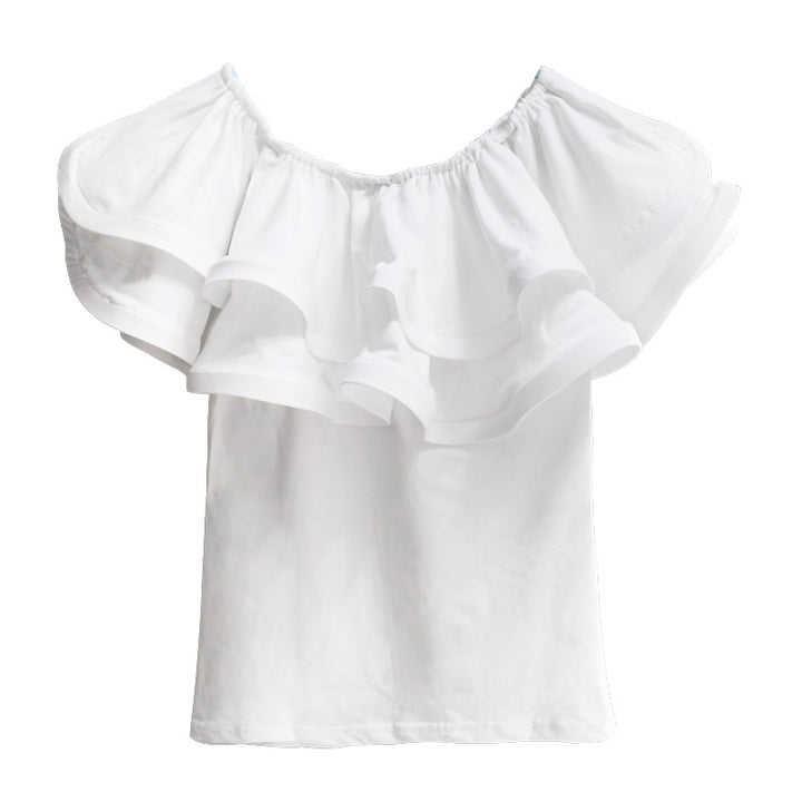 Women's Double-layer Ruffled Collar Off-shoulder Blouse