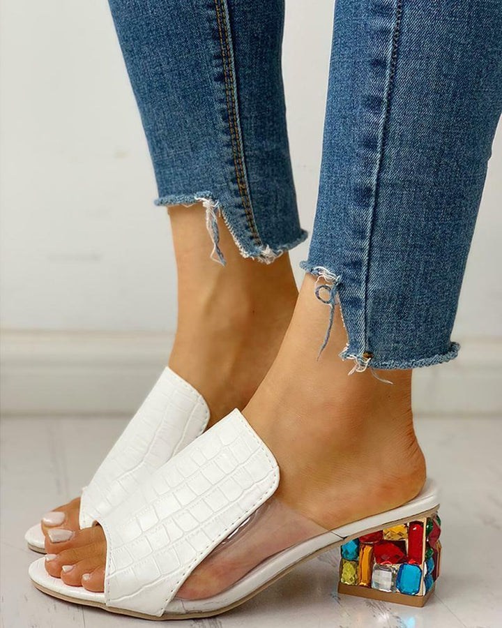 Kaleidoscope Block Heel Sandals