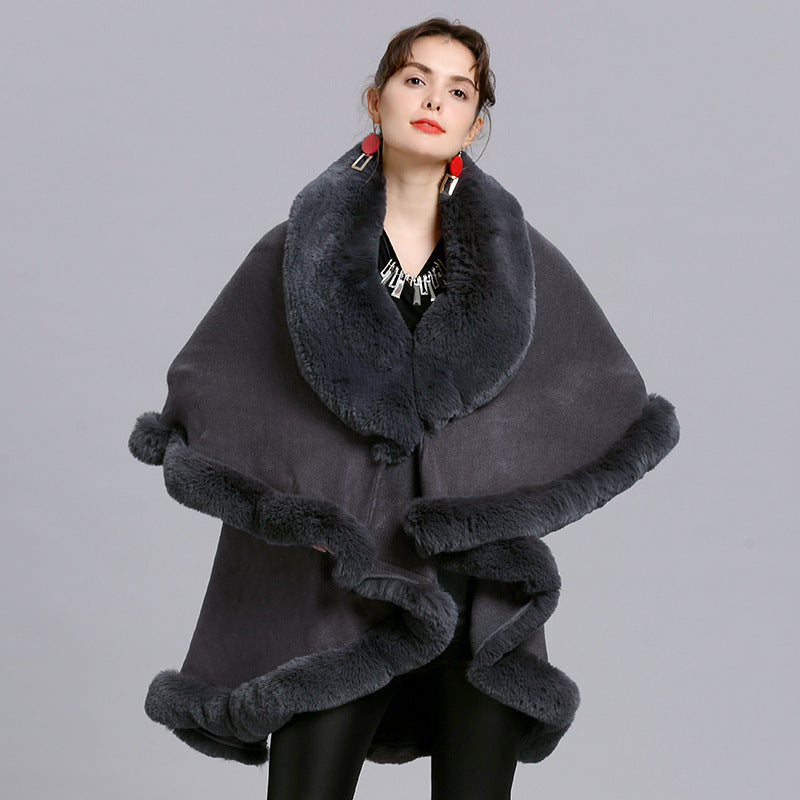 High Fashion Fur Shawl Cloak