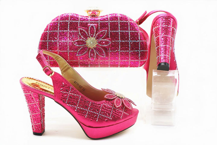 Pandora Platform Peep Toes Shoes and Matching Bag Set