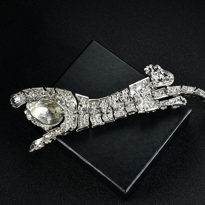 Tiger Brooch With Diamonds