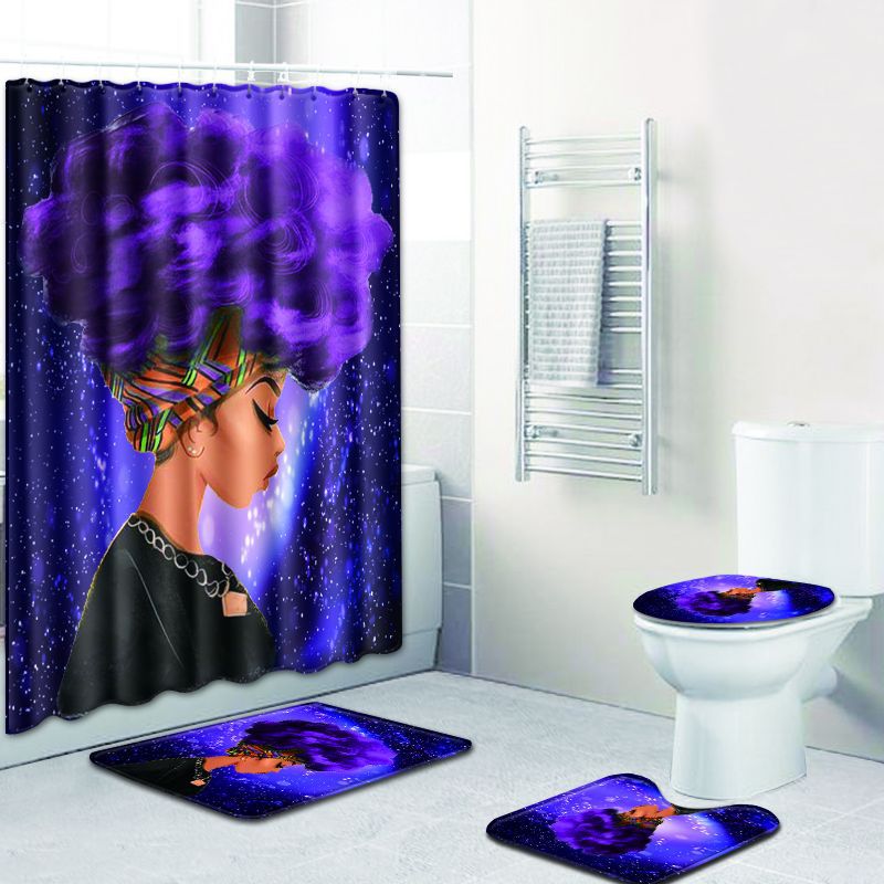 Shower curtain mat set