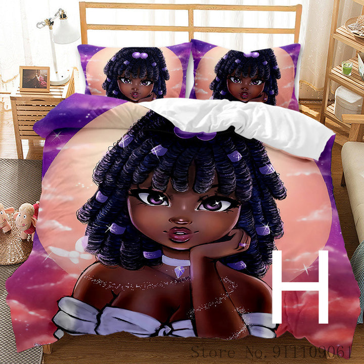 African Girl Bedding Set Children Bedroom Decoration