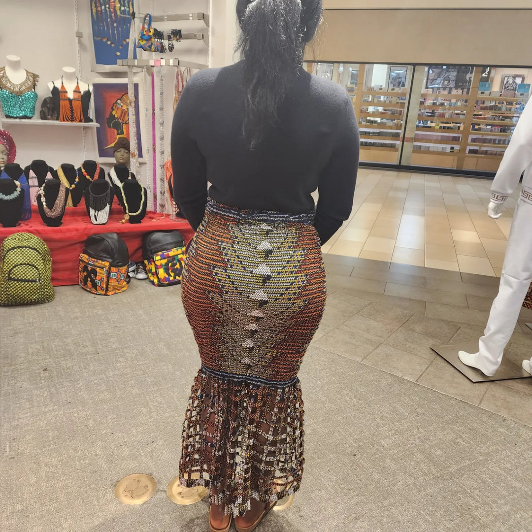 Basket weave fitted skirt