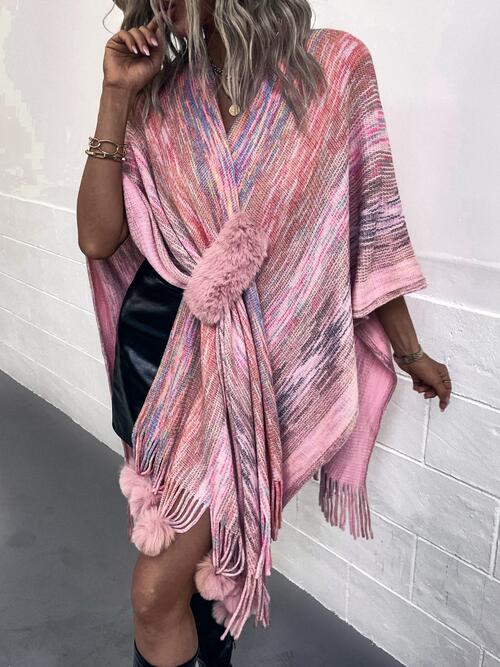 Secured Fringe Hem Poncho