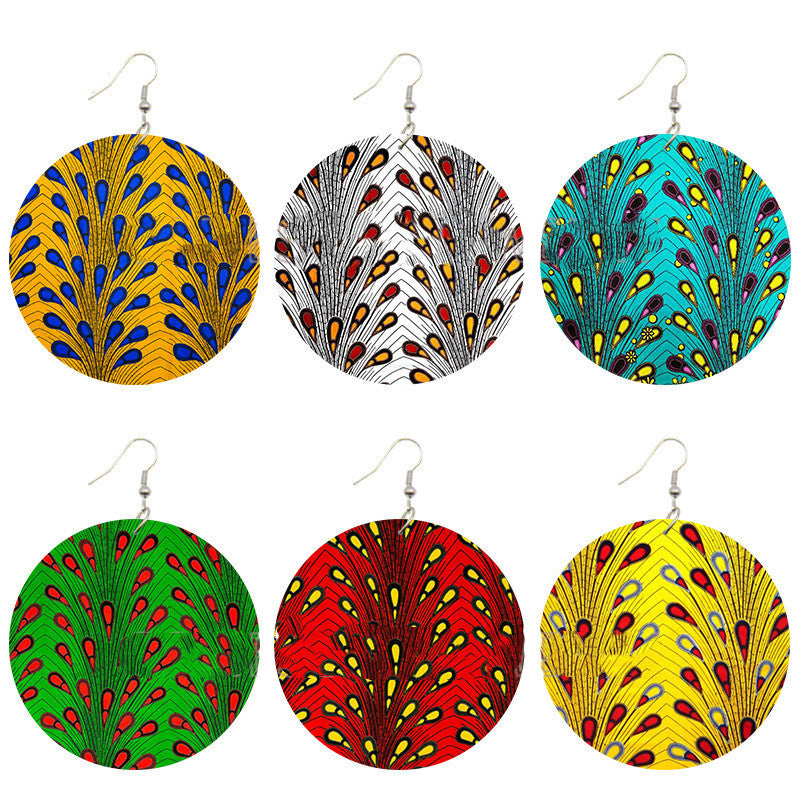 Ankara Print Wooden Earrings