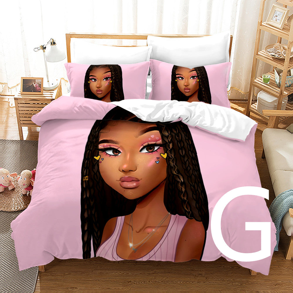 Duvet Bedding Set: Brown Sugar Girl