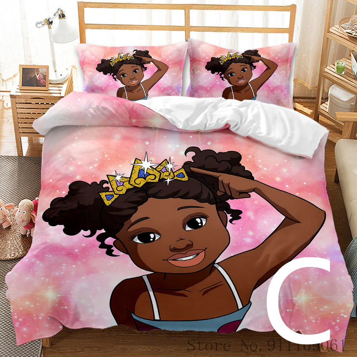 African Girl Bedding Set Children Bedroom Decoration