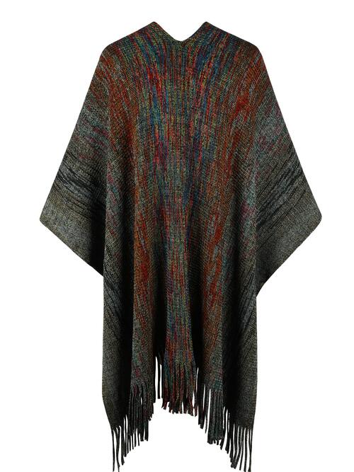 Secured Fringe Hem Poncho