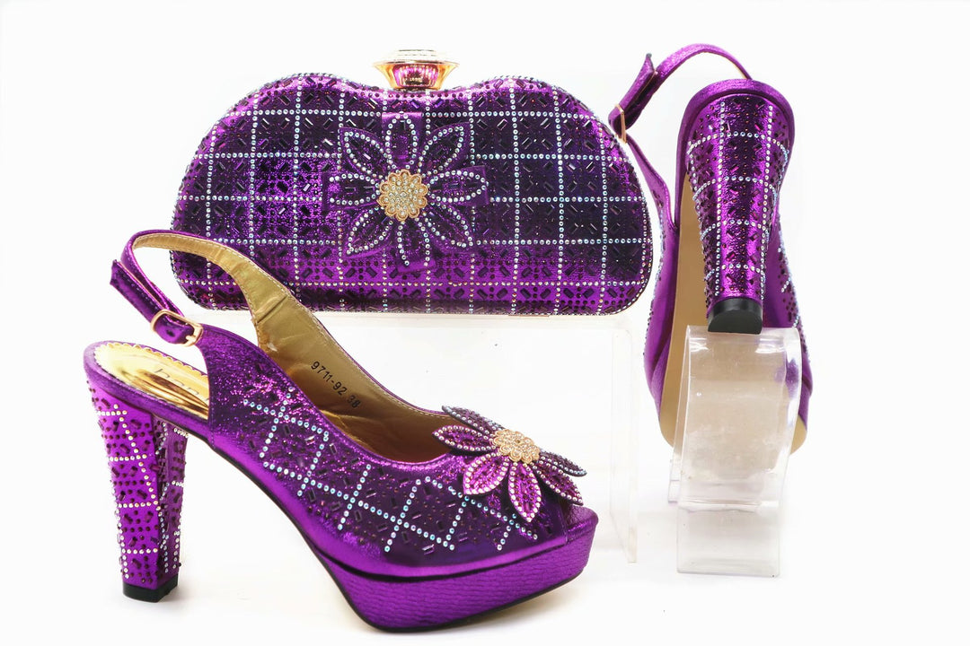 Pandora Platform Peep Toes Shoes and Matching Bag Set