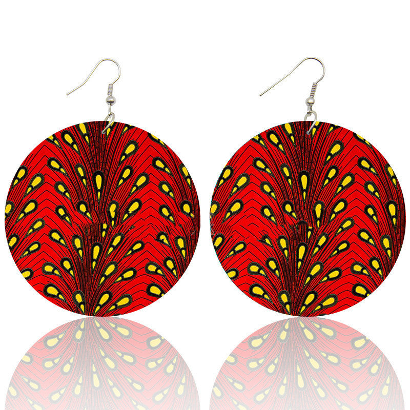 Ankara Print Wooden Earrings