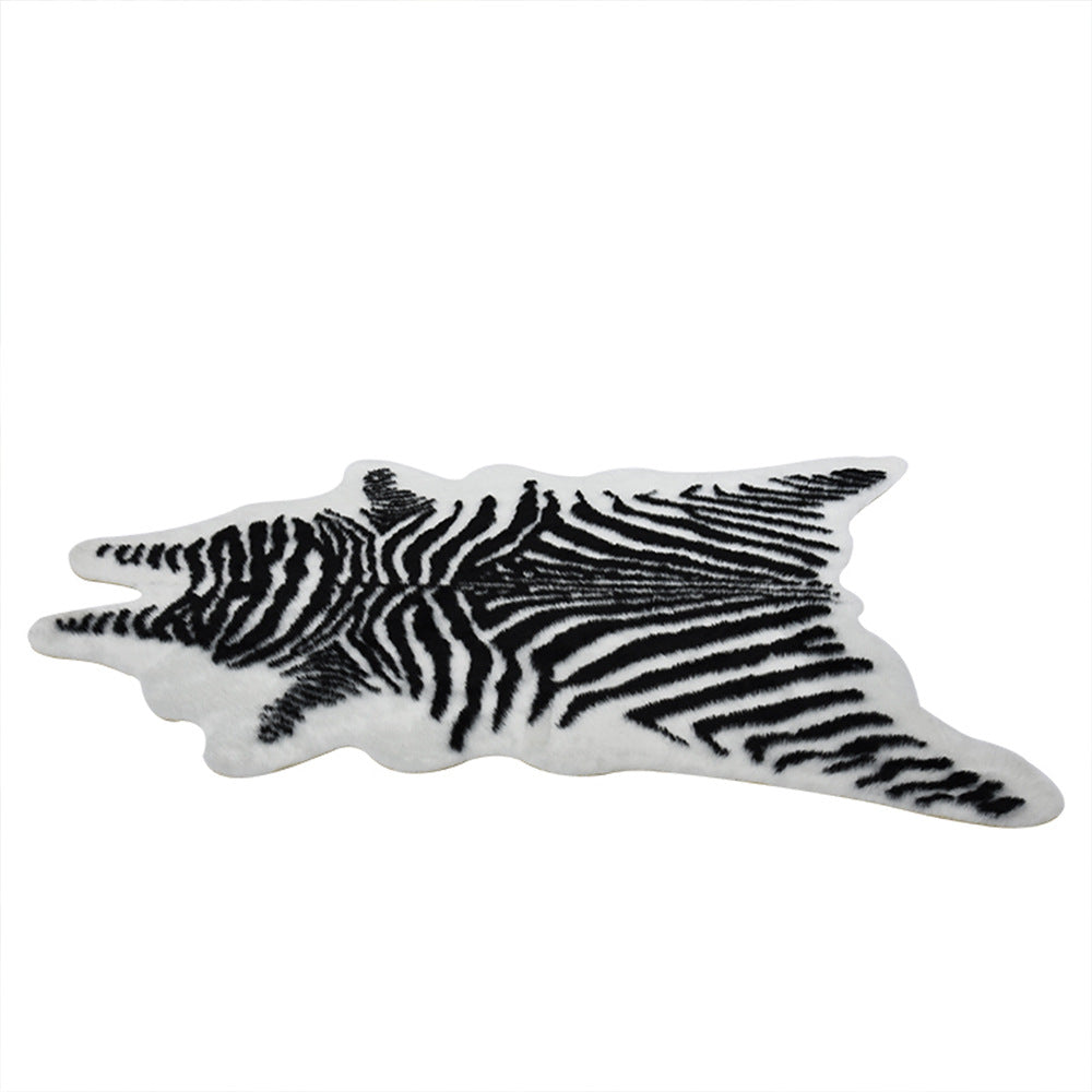 Zebra Pattern Floor Mat Cushion Animal Full Leather Cushion