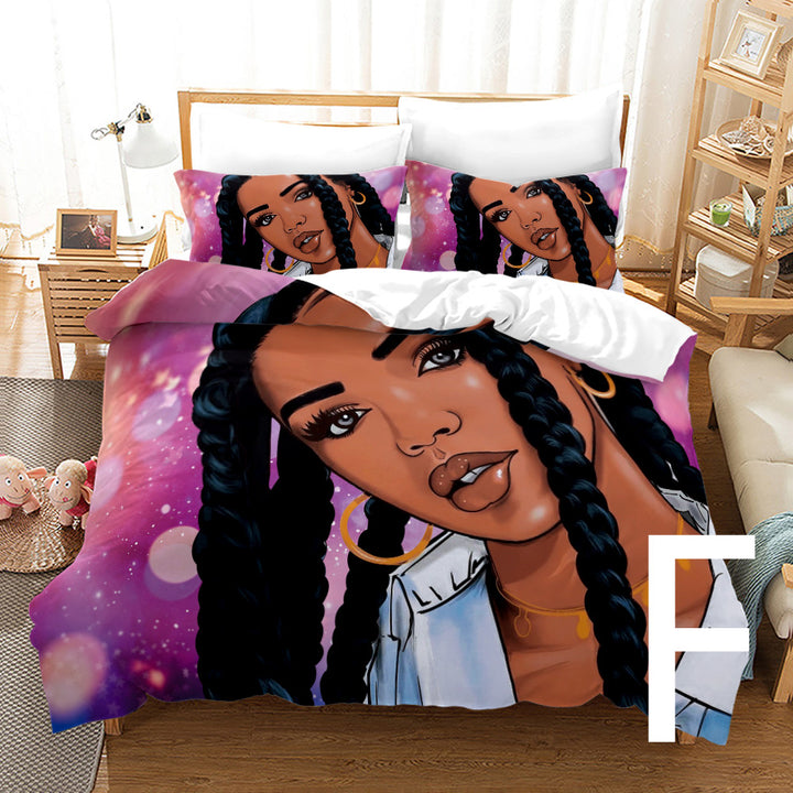 Duvet Bedding Set: Brown Sugar Girl