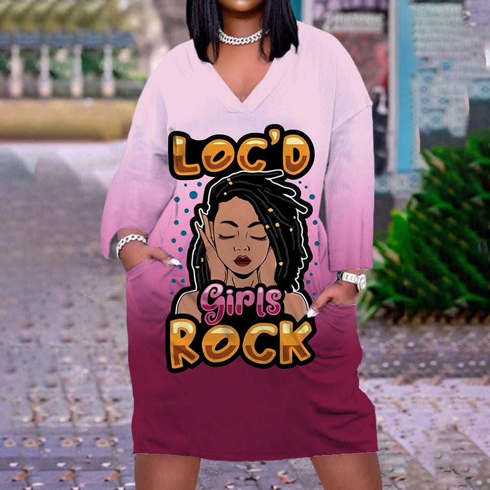 Inspirational Slogan Pullover Dress