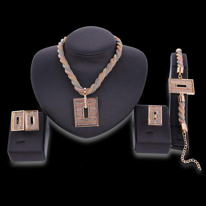 Tricolor Four Piece Jewelry Set