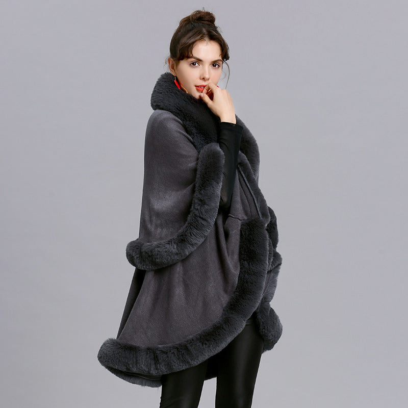 High Fashion Fur Shawl Cloak