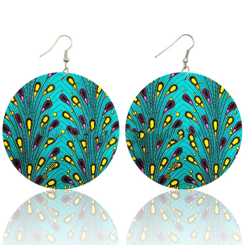 Ankara Print Wooden Earrings