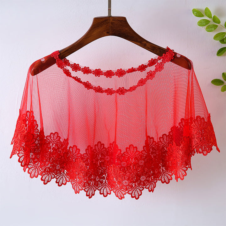 Women's Summer Thin Pullover Lace Shawl Blouse