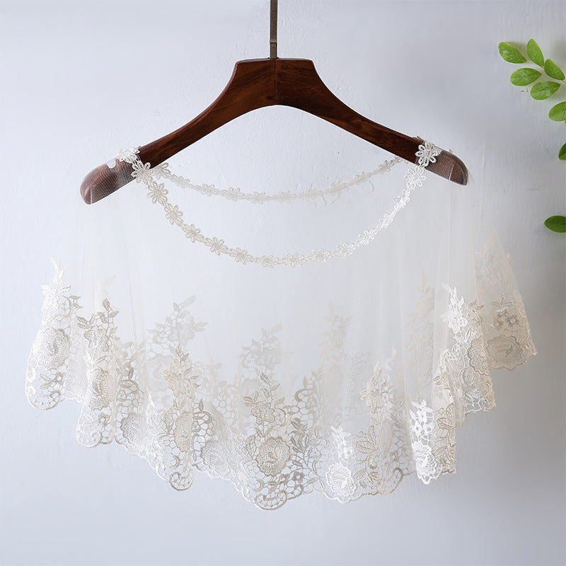 Women's Summer Thin Pullover Lace Shawl Blouse