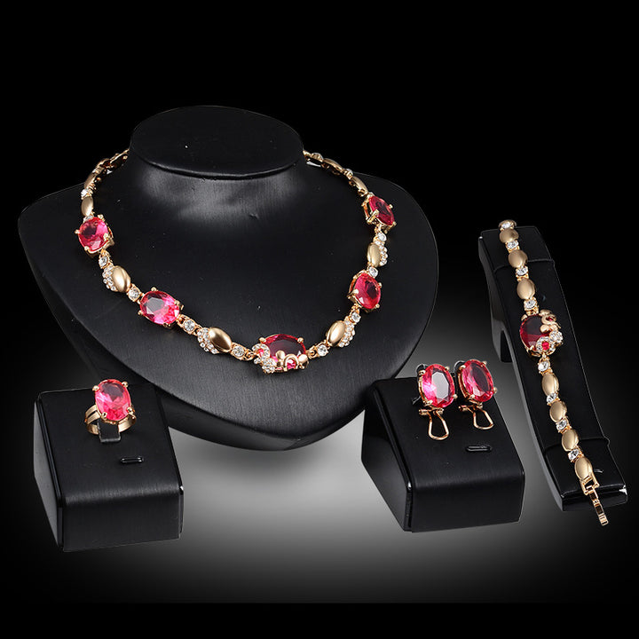 Four-piece Ruby Jewelry Set