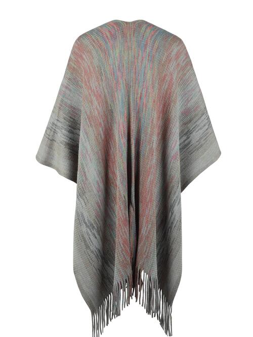 Secured Fringe Hem Poncho